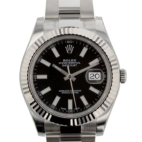 rolex steel black 18kt wg watch|Rolex 116334 datejust.